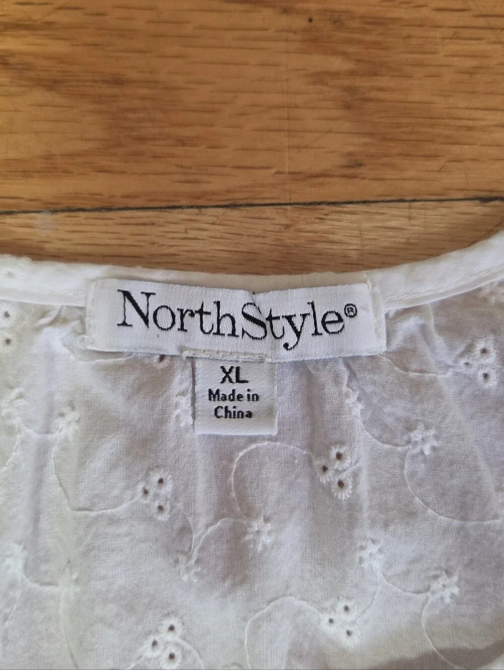 NorthStyle White Eyelet Peplum Blouse